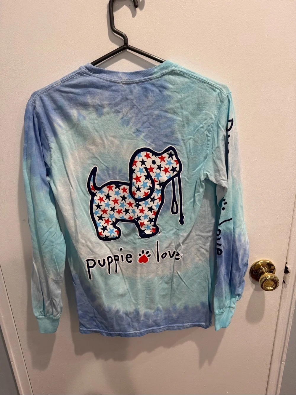Blue Tie-Dye Long Sleeve Tee puppie love brand